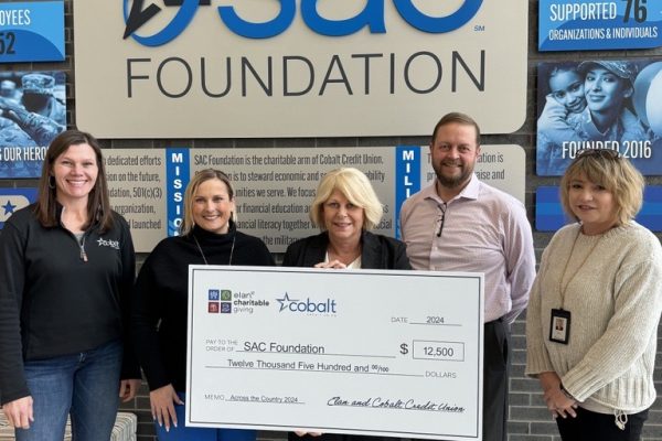 SAC Foundation donation check presentation